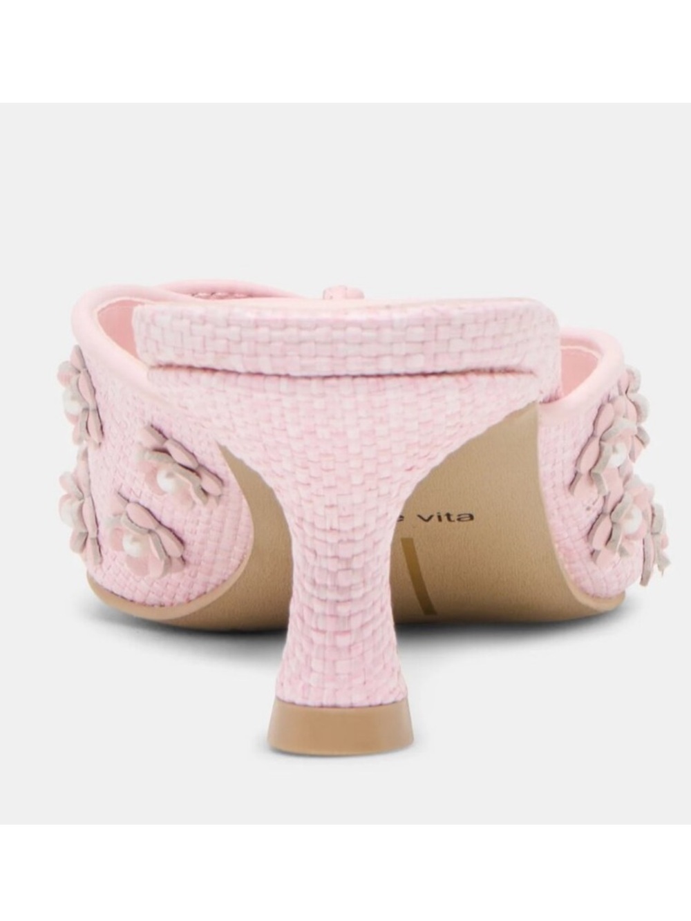 Dolce Vita x Byrdie Golf Camilo Pink Slide On Flower Applique Mules Size 8.5W - Picture 5 of 15